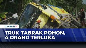 Kronologi Truk Tabrak Lampu Jalan Dan Pohon Di Palembang, 4 Orang Luka Ringan | SAPA MALAM