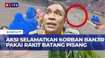 Kapolsek Langkat Evakuasi Lansia Terjebak Dengan Rakit Batang Pisang: Banjir Sudah 3-4 Meter