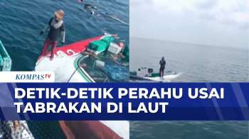 Perahu Nelayan Terbalik Usai Tabrak Kapal Penumpang Di Perairan Utara Pulau Gili Raja
