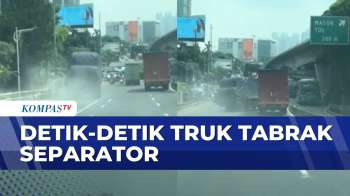 Kecelakaan Truk Tabrak Separator Di Turunan Slipi Petamburan | KOMPAS PETANG