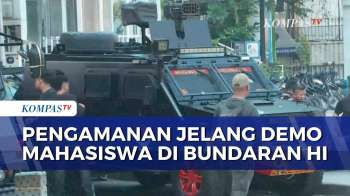 Personel Gabungan Disiagakan Jelang Aksi Demo Mahasiswa Di Bundaran HI, Jakarta