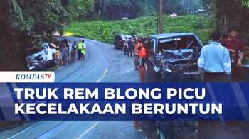 Detik-detik Truk Rem Blong Picu Kecelakaan Beruntun Lima Kendaraan Di Pasaman | KOMPAS PETANG