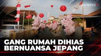 Jelang HUT Ke-81 RI, Gang Rumah Di Lampung Dihiasi Bunga Sakura | KOMPAS SIANG