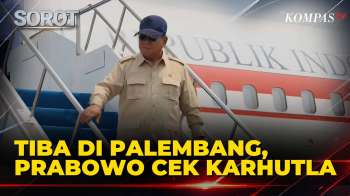 Detik-Detik Prabowo Tiba di Palembang, Langsung Pimpin Rapat Penanganan Karhutla