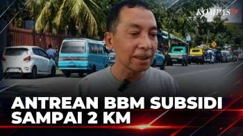 Antrean Kendaraan di SPBU Kotamobagu Mengular Hingga 2 Km