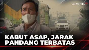 Kabut Asap Pekat Selimuti Jalan Lintas Timur Sumatera, Jarak Pandang Pengendara Terbatas | JN