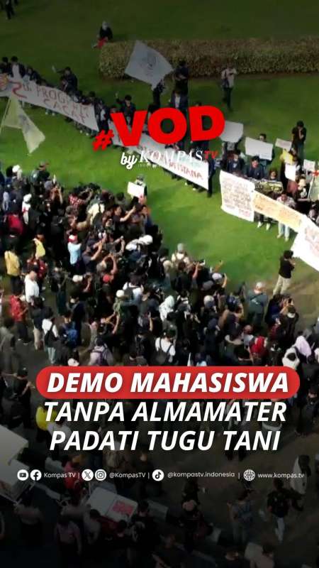 Visual Dari Udara Demo Mahasiswa Tanpa Almamater Padati Tugu Tani, Bawa 5 Tuntutan