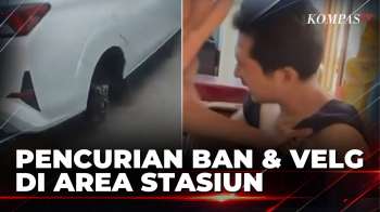 Aksi Pencurian Ban & Velg Mobil, Di Area Parkir Stasiun | KOMPAS PETANG