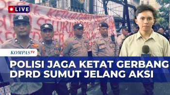Petugas Gabungan Siaga di Gerbang DPRD Sumut Jelang Aksi Mahasiswa | SAPA SIANG