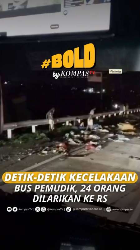 DETIK-DETIK KECELAKAAN BUS PEMUDIK, 24 ORANG DILARIKAN KE RUMAH SAKIT