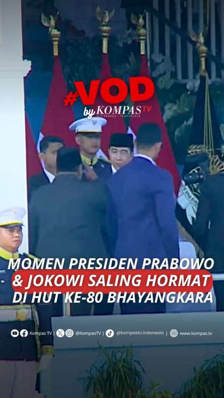 MOMEN PRESIDEN PRABOWO & JOKOWI SALING HORMAT DI HUT KE-80 BHAYANGKARA 