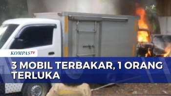 Kebakaran 3 Mobil Terparkir Di Sawah Besar Jakpus, 1 Orang Terluka Dilarikan Ke Rumah Sakit