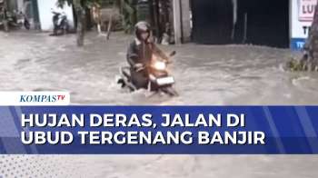 Hujan Deras Rendam Jalan Kawasan Ubud Bali, Sepeda Motor Mogok | KOMPAS MALAM