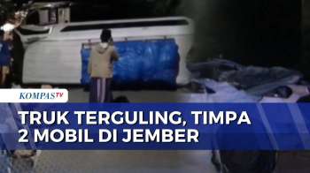 Truk Bermuatan Triplek Terguling Timpa 2 Mobil Di Jember, 6 Orang Terluka | SAPA PAGI