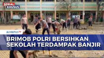 Jelang Sekolah Tatap Muka, Brimob Bersihkan Bangunan SDN 1 Karang Baru Di Aceh Tamiang | SAPA PAGI