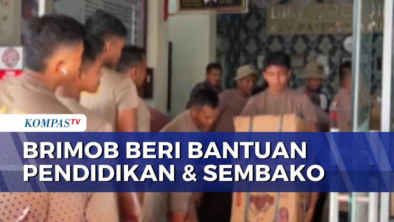 Brimob Polda Sumut Salurkan Bantuan Pendidikan, Sembako dan Air Bersih ke Tapanuli Tengah | JMP