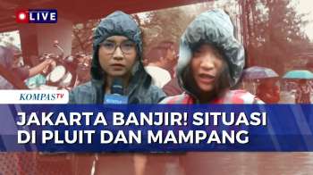 BREAKING NEWS - Terkini! Situasi Banjir Di Pluit Dan Mampang, Warga Dorong Motor Terjang Banjir