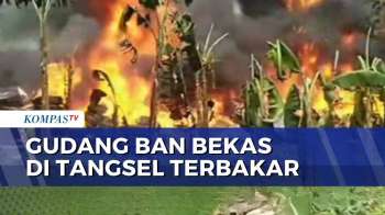 Gudang Ban Bekas Di Tangerang Selatan Terbakar, 16 Mobil Damkar Diterjunkan Ke Lokasi