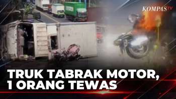 Truk Boks Tabrak Motor Hingga Terbakar Di Boyolali, 1 Orang Tewas | SAPA MALAM