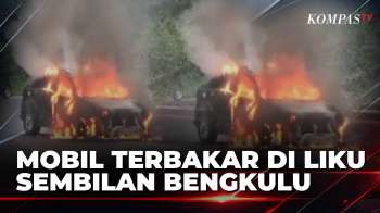 Minibus Terbakar Di Liku Sembilan Bengkulu Tengah, Sopir Berhasil Selamatkan Diri