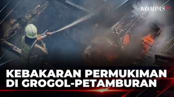 Diduga Korsleting, 8 Rumah Di Permukiman Padat Penduduk Grogol Petamburan Terbakar
