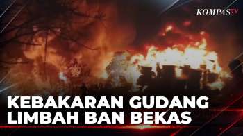 Diduga Akibat Pembakaran Sampah, Gudang Limbah Ban Bekas Di Tangerang Terbakar | KOMPAS SIANG