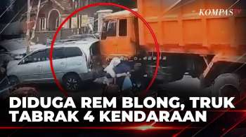 Truk Diduga Rem Blong Tabrak 4 Kendaraan Saat Antre BBM Di Bandar Lampung | KOMPAS PETANG