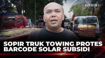Sopir Truk Towing Blokade Jalan, Tuntut Penghapusan Barcode Solar Subsidi | KOMPAS PETANG