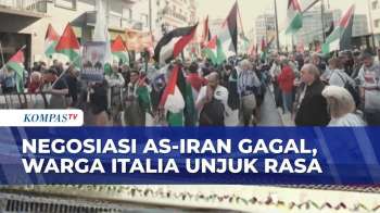 Demo Di Milan Usai Negosiasi AS-Iran Gagal, Desak AS-Israel Hentikan Operasi Militer Di Iran