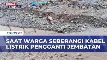 Nekat Demi Bertahan Hidup, Warga Aceh Tengah Terpaksa Menyeberang Sungai Pakai Kabel Listrik Bekas