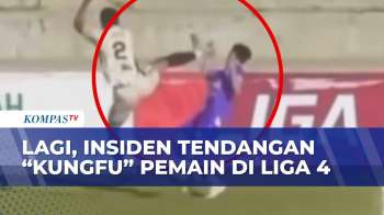 Insiden Tendangan “Kungfu” Di Liga 4 Terulang, Kaki Pemain Kafi Jogja FC Kena Kepala Pemain UAD FC
