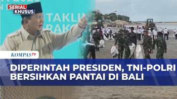 Diperintah Presiden Prabowo, 1.300 Personel Turun TNI-Polri Bersihkan Pantai di Bali