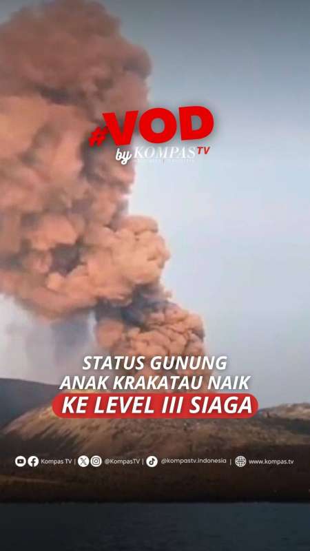 STATUS GUNUNG ANAK KRAKATAU NAIK KE LEVEL III SIAGA