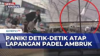 Detik-Detik Atap Lapangan Padel Ambruk Diterjang Angin Di Jakarta Barat, Pengunjung Berhamburan!