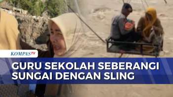 Guru Di Pidie Jaya Aceh Seberangi Sungai Dengan Kabel Sling Demi Mengajar | KOMPAS PETANG