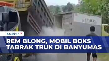Diduga Rem Blong, Mobil Boks Tabrak Truk di Jalan Raya Alas Malang Banyumas | SAPA MALAM