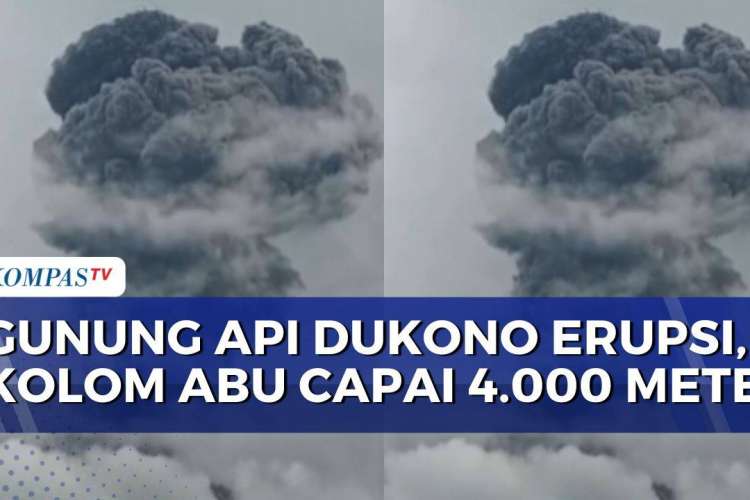 Video: Status Waspada! Gunung Api Dukono Erupsi, Kolom Asap Capai 4.000 ...