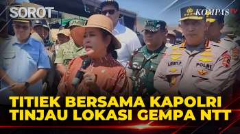 Ketua Komisi IV DPR Titiek Soeharto Bersama Kapolri Kunjungi Pengungsi Terdampak Gempa NTT