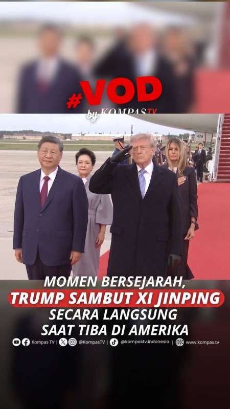 Momen Bersejarah, Donald Trump Sambut Langsung Xi Jinping Di Bandara Saat Tiba Di AS