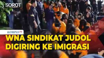 Detik-Detik 320 WNA Sindikat Judol Internasional Di Hayam Wuruk Digiring Ke Imigrasi