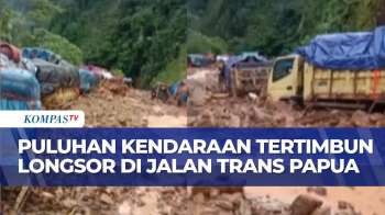 Puluhan Kendaraan Pengangkut Sembako Tertimbun Longsor di Jalan Trans Papua | BU