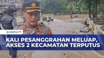 Banjir Luapan Kali Pesanggrahan Putuskan Jembatan Penghubung Pasir Putih-Cipayung Depok