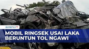Ringsek! Mobil Terlibat Kecelakaan Beruntun 4 Kendaraan di Tol Ngawi, Begini Kronologinya