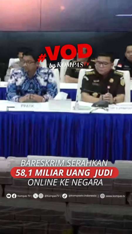 BARESKRIM SERAHKAN 58,1 MILIAR UANG HASIL JUDI ONLINE KE NEGARA