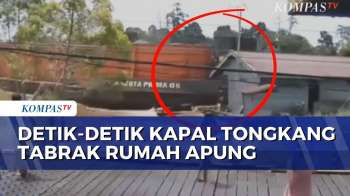 Viral Di Medsos, Kapal Tongkang Tabrak Rumah Apung Di Sungai Mahakam | KOMPAS PETANG