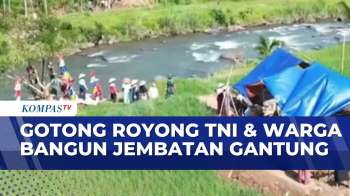 TNI & Warga Gotong Royong Bangun Jembatan Gantung di Pekalongan, Jadi Akses Penghubung Antar Desa