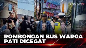 Massa Aliansi Masyarakat Pati Dilarang Masuk Alun-Alun Pati Oleh Polisi | KOMPAS PETANG