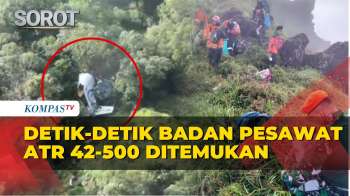 Detik-Detik Badan Dan Ekor Pesawat ATR 42-500 Ditemukan Di Puncak Gunung Bulusaraung
