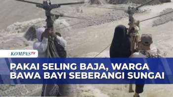 Jembatan Burlah Putus Diterjang Banjir Bandang November, Warga Aceh Tengah Bawa Bayi Sebrangi Sungai