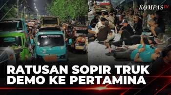 Blokade Jalan Jagir Surabaya, Sopir Truk GSJT Ancam Menginap Di Depan Pertamina | KOMPAS PAGI